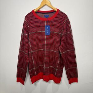 Red Herringbone Merino Wool Blend Sweater NWT Size XL Club Room